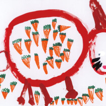 全国造形教育連盟賞　堀内　玲那　５歳　「ウサギさんニンジンでおなかいっぱい」　神奈川県