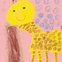 美育文化協会賞　石川　奈奈　４歳　「しゃぼん玉の中で遊んでいるキリン」　北海道
