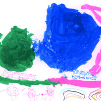 ぺんてる賞 藤林 蓮 4歳 「うみとおうちとでんしゃ」 和歌山県