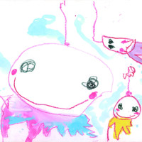 全国造形教育連盟賞 清治 心平 4歳 「てるてるぼうずの家族」 兵庫県