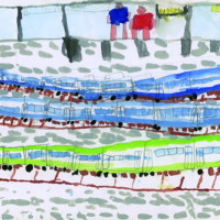 読売新聞社賞 「にっぽりえき」 越島 悠人 6歳 埼玉県