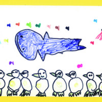 読売新聞社賞 「ぺんぎんかぞくのおでかけ」 清水 心葵 5歳 大阪府