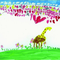 日本美術教育連合賞 「お昼寝しているキリン」 菅山 蒼太 5歳 三重県