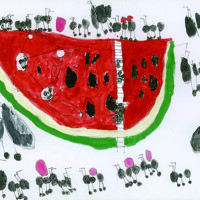 美育文化協会賞 「ありとすいか」 内山 晴 6歳 三重県