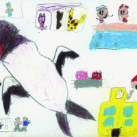 日本美術教育連合賞 「つばめのぼうけん」 大屋 心結美 小1年 滋賀県