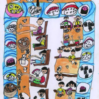 美育文化協会賞 「おすしやさん」 小暮 清ノ介 小1年 栃木県