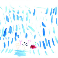 読売新聞社賞 「雨の日は傘をもってお出かけするんだよ」 平井 巴琉 4歳 島根県